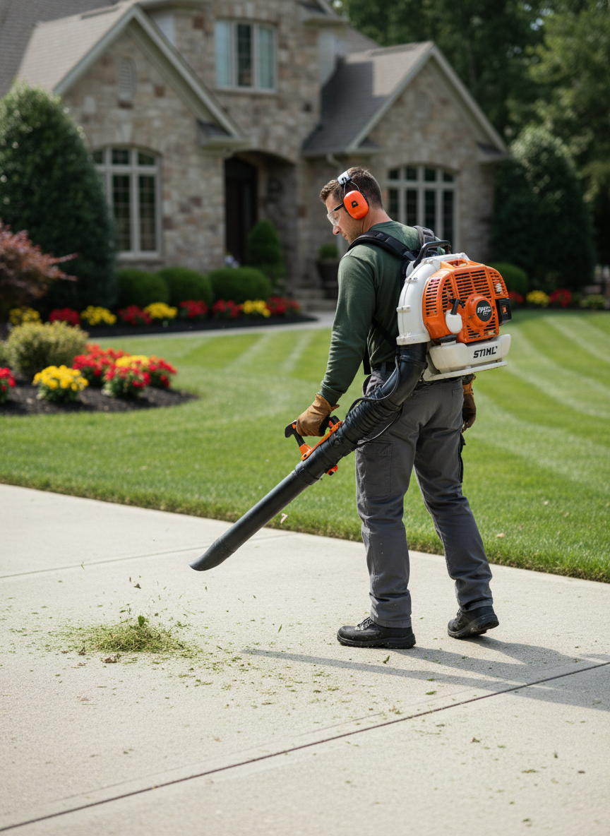 Blowing & Clean-Up — MACScapes Lawn Care